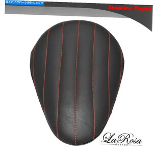 �V�[�g �����[�U�n�[���[�X�v�����K�[�J�X�^���\���V�[�g - 13 �u���b�N�r�j�[�����b�h�X���b�h�x�C�e�X�^�C�� La Rosa Harley Springer Custom Solo Seat - 13 Black Vinyl Red Thread Bate Style�y���s�A���i�z