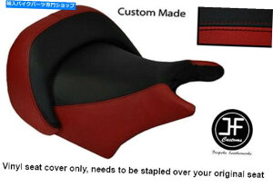 シート 黒と濃い赤のビニールのカスタムフィットヤマハv最大1200フロントライダーシートカバー BLACK AND DARK RED VINYL CUSTOM FITS YAMAHA V MAX 1200 FRONT RIDER SEAT COVER