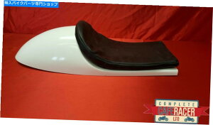 V[g xVi̍pbhƔŎdグꂽBZgX^C̃KX@ۂ̃JtF̃[T[̍ VINCENT STYLE FIBREGLASS CAFE RACER SEAT FINISHED IN WHITE WITH BASIC BLACK PAD