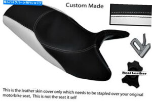 V[g zCgubNJX^tBbgBMW K1200RS K 1200 RSAfAU[V[gJo[ WHITE & BLACK CUSTOM FITS BMW K1200RS K 1200 RS REAL DUAL LEATHER SEAT COVER
