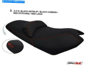 V[g KYMCO AK 550 - 2017-2019 MotokV[gJo[ubNJ[ - ԃXeb`S Kymco AK 550 - 2017-2019 MotoK Seat cover BLACK Color - RED Stitching & Logo