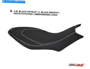 V[g Aprilia Dorsoduro 750/1200i2008-2020jMotok Seat CoverzCghJS Aprilia DORSODURO 750/1200 (2008-2020) MotoK Seat Cover White Embroidered Logo