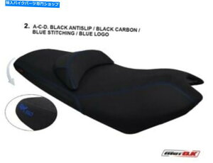 V[g KYMCO AK 550 - 2017-2019 MotokV[gJo[ubNJ[ - u[Xeb`S Kymco AK 550 - 2017-2019 MotoK Seat cover BLACK Color - BLUE Stitching & Logo