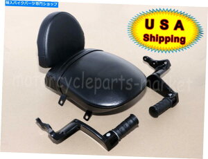 V[g ̃I[goĈ߂̕č̍̌㕔w̃V[gSissy Barq̃yO US Black Rear Backrest Seat Sissy Bar Passenger Foot Pegs For Victory Motorcycle