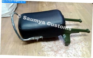 V[g ÓTIȕWCGtB[ĥ߂̃O[t[̃X^CbVȍ̌㕔 Stylish Black Rear Seat with Green Frame for Classic, Standard Royal Enfield