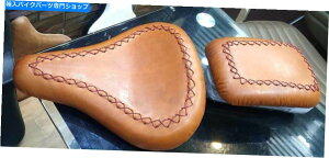 �V�[�g ���C�����G���t�B�[���h�N���V�b�N350cc��500cc���U�[�V�[�g�^�� - �u���E���t�����g�ƃ��A�V�[�g Royal Enfield Classic 350cc & 500cc Leather Seat Tan - Brown Front and Rear Seat