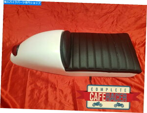 V[g ̐[ۓX^C̃KX@ۂ̃JtF̃[T[̃V[gfbNXpbh DEEP FASTBACK STYLE FIBREGLASS CAFE RACER SEAT IN WHITE WITH DELUXE BLACK PAD