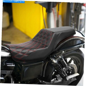 V[g ubNbhhCȍȃV[gtBbgn[[_CiXg[g{uFXDB 2006-2017 Black Red Driver Passenger Seat Fit For Harley Dyna Street Bob FXDB 2006-2017