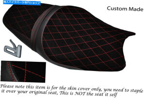 シート 赤いダイヤモンドのデザインカスタムフィット川崎ZZR 1400 ZX14R 12-14スエードシートカバー RED DIAMOND DESIGN CUSTOM FITS KAWASAKI ZZR 1400 ZX14R 12-14 SUEDE SEAT COVER