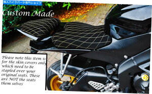 V[g S[h_ChXeb`fUCJX^tBbgYamaha YZF 600 R6 08-14XG[hV[gJo[ GOLD DIAMOND STITCH DESIGN CUSTOM FITS YAMAHA YZF 600 R6 08-14 SUEDE SEAT COVERS