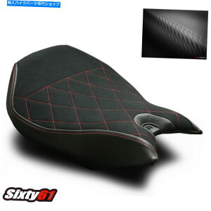 V[g DUCATI PANIGALE 899 959 1299V[gJo[2013-2018CgubNXG[hԃXeb` Ducati Panigale 899 959 1299 Seat Cover 2013-2018 Luimoto Black Suede Red Stitch