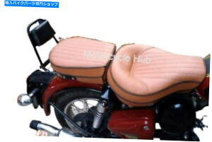 V[g CGtB[hNVbN̂߂̐^VF̖{vOThV[g Brand New Tan genuine Leather Front Rear Saddle Seat for Royal Enfield Classic