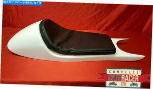 �V�[�g �����p�b�h���t���Ă��锒���Q���R�[�g��BMW K100 K75�J�t�F�̃��[�T�[�V�[�g BMW K100 K75 CAFE RACER SEAT IN WHITE GEL COAT WITH BLACK PAD�y���s�A���i�z
