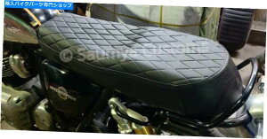 シート インターセプタードライバー&ピリオンシート用ロイヤルエンフィールドダイヤモンドスクランブラシートブラック Royal Enfield Diamond Scrambler Seat Black For Interceptor Driver & Pillion Seat