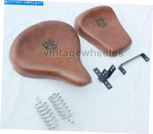 V[g uEU[tgAC_[\V[gCGtB[hNVbN350cc 500cc Brown Leather Front & Rear Low Rider Solo Seat Royal Enfield Classic 350cc 500cc