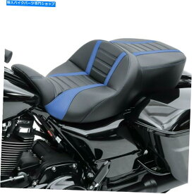 シート オートバイシートTG3ドライバーとハーレーツーリング09-20ブルクブルーのための乗客 Motorcycle seat TG3 driver and passenger for Harley Touring 09-20 blk-blue