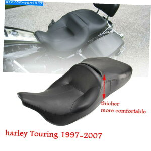 �V�[�g �u���b�N2�A�b�v���U�[�V�[�g�T�h��for Harley Flht Electra Glide Standard 1997-2007 Black 2-Up Leather Seat Saddle For Harley FLHT Electra Glide Standard 1997-2007�y���s�A���i�z