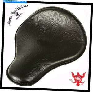 V[g XvOV[g`bp[{o[n[[X|[cX^[z_12x13Hv Spring Seat Chopper Bobber Harley Sportster Honda 12x13 Black Tooled Leather