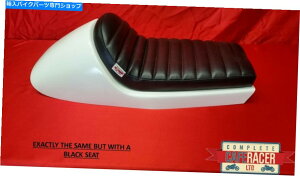 V[g fbNX{gI/ItubNpbht^BMWJtF[T[X^CV[gzCg LARGE BMW CAFE RACER STYLE SEAT WHITE WITH DELUXE BOLT ON/OFF BLACK PAD