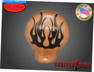 "�V�[�g �J�X�^���n�[���[�_�r�b�h�\���{�o�[�o�_�[16 ""�\���V�[�g�����F�̉� Custom Harley Davidson Bobber BADASS 16"" Solo Seat Tan Flames"