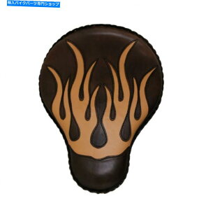 V[g La Rosa Bad Ass 16 "\V[gfpȃuE/Ẳ̃`bp[{o[ LA ROSA BAD ASS 16" SOLO SEAT RUSTIC BROWN / TAN INLAY FLAMES CHOPPER BOBBER