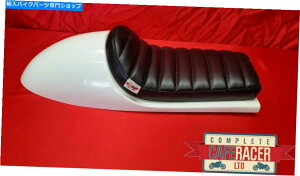 V[g BZgChX^C̃KX@ۂ̃JtF̃[T[̍ȂfbNXpbhƔŎdグ܂ VINCENT WIDE STYLE FIBREGLASS CAFE RACER SEAT FINISHED IN WHITE WITH DELUXE PAD