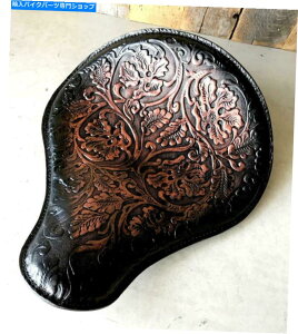 V[g XvOV[g`bp[X|[cX^[n[[12x13 "Ant Blk Cop Oak LeapU[ Spring Seat Chopper Sportster Harley 12x13" Ant Blk Cop Oak Leaf Leather