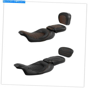 V[g PUU[hCȍw /ŵ߂̃obNXgtBbg09-21 PU Leather Driver Passenger Seat w/Backrest Fit For Harley Electra Glide 09-21