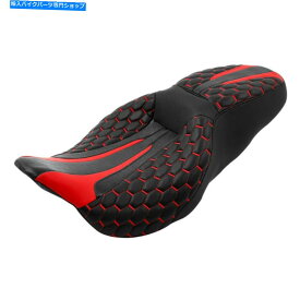 シート ブラックレッドドライバーの助手席フィットハーレーツーリングストリートグライド2009-2021アメリカ Black Red Driver Passenger Seat Fit For Harley Touring Street Glide 2009-2021 US