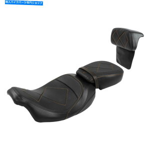 シート 運転手の乗客のピリオンシート&背もたれパッドフィットハーレーツーリングFLHR 14アップ Driver Passenger Pillion Seat & Backrest Pad Fit For Harley Touring FLHR 14-Up