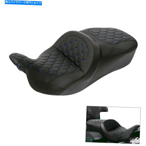 �V�[�g �n�[���[�G���N�g���X�g���[�g���[�h�O���C�h�̂��߂̐��X�e�b�`�h���C�o���q�ȃt�B�b�g Blue Stitching Driver Passenger Seat Fit For Harley Electra Street Road Glide�y���s�A���i�z