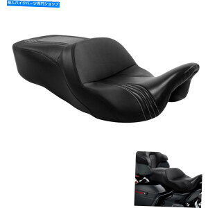 �V�[�g �z���C�g�X�e�b�`�h���C�o�[�����q�ȃt�B�b�g�n�[���[���[�h�L���O�O���C�h09-21 10 White Stitching Driver & Passenger Seat Fit For Harley Road King Glide 09-21 10�y���s�A���i�z