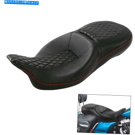 シート 赤いステッチドライバの助手席フィットのためのハーレーツーリングCVO道グライド09-21 Red Stitching Driver Passenger Seat Fit For Harley Touring CVO Road Glide 09-21