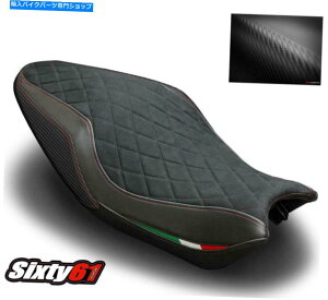 V[g DUCATI 821 1200V[gJo[2014 2015 2016 2016CgԃXeb`XG[hJ[{t@Co[ Ducati 821 1200 Seat Cover 2014 2015 2016 Luimoto Red Stitch Suede Carbon Fiber