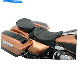 シート ドラッグスペシャリ - 0801-0468 - ソロリア/ピリオンシート、ワイドフレームステッチハーレ Drag Specialties - 0801-0468 - Solo Rear/Pillion Seat, Wide - Flame Stitch Harle