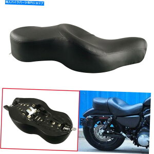 シート ハーリースポーツスターXL 883 1200カスタム04-16のためのドライバー&旅客ブラックツーアップシート Driver&Passenger Black Two-UP Seat For Harley Sportster XL 883 1200 Custom 04-16