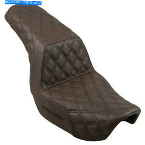 V[g Harley FXD DYNA 06-17̂߂̃ThWRAF̊iqXeb`i̍ Saddlemen GelCore Brown Lattice Stitch Step-Up Seat for Harley FXD Dyna 06-17