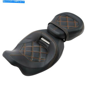 �V�[�g CVO�X�^�C���̃h���C�o�[�����q�s���I���V�[�g�t�B�b�g�̂��߂̃n�[���[�c�[�����O09-21�A�I�����W CVO Style Driver & Passenger Pillion Seat Fit For Harley Touring 09-21, Orange�y���s�A���i�z