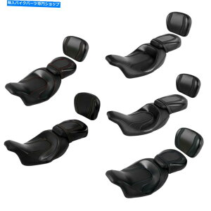 シート ハーレーロードストリートグライド09-20のためのバックレストフィットの黒いドライバの助手席 Black Driver Passenger Seat W/ Backrest Fit For Harley Road Street Glide 09-20
