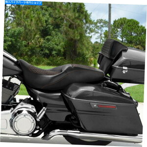 シート ハーレーツーリングモデル2014-2021のための運転席座席&リアバックレストパッドフィット Driver Passenger Seat & Rear Backrest Pad Fit For Harley Touring Model 2014-2021