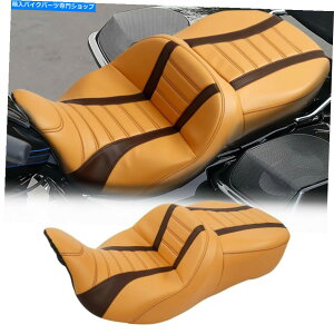 �V�[�g ���C�_�[���q�ȃt�B�b�g�n�[���[�c�[�����O�X�g���[�g�O���C�h09-20 2019�C�G���[+�u���E�� Rider Passenger Seat Fit For Harley Touring Street Glide 09-20 2019 Yellow+Brown