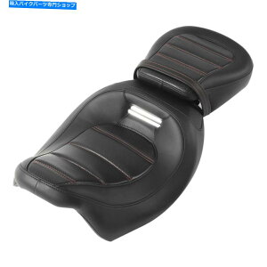 �V�[�g �n�[���[�c�[�����O���[�h�L���O2009-2020�̂��߂̃h���C�o�[�̏���Ȃ̐Ԃ��X�e�b�`�t�B�b�g Driver Passenger Seat Red Stitching Fit For Harley Touring Road King 2009-2020