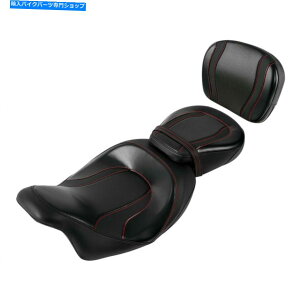 シート ライダードライバー助手席座席w /バックレストフィットハーレーツーリングモデル2009-2021 Rider Driver Passenger Seat W/ Backrest Fit For Harley Touring Models 2009-2021
