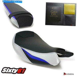 V[g GSXS 1000V[gJo[2015-2020Cgtgu[zCgJ[{ Suzuki GSXS 1000 Seat Covers with Gel 2015-2020 Luimoto Front Blue White Carbon