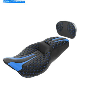 V[g ubNu[hCo[̏ȃV[V[o[pbhtBbgn[[[hOCh09-21 Black Blue Driver Passenger Seat Sissy Bar Pad Fit For Harley Road Glide 09-21