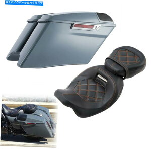 シート 4 "ガンシップグレーのサドルバッグドライバー旅客席フィット14-21 4" Gunship Gray Saddlebags Driver Passenger Seat Fit For Harley Touring 14-21