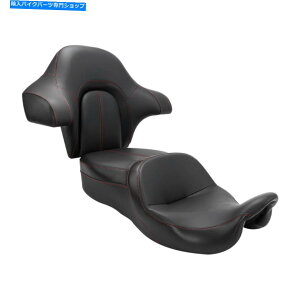 シート ハーレーエレクトロロードグライド14-21のライダー助手席+リアバックレストパッドフィット Rider Passenger Seat + Rear Backrest Pad Fit For Harley Electra Road Glide 14-21