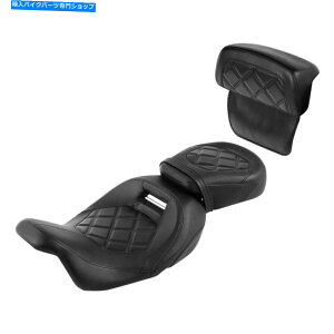 シート ハーレーツーリングストリートグライド2014アップのライダー旅客シート&バックレストパッドフィット Rider Passenger Seat & Backrest Pad Fit For Harley Touring Street Glide 2014-Up