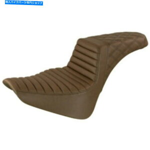 �V�[�g �T�h���������F�X�e�b�v2�A�b�v���e�B�X�^�b�NN���[���X�e�b�`�V�[�g�n�[���[�\�t�g����18+ M8 Saddlemen Brown Step 2 Up Lattice Tuck N Roll Stitch Seat Harley Softail 18+ M8