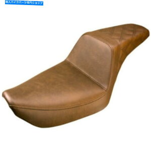 �V�[�g Saddlemen�X�e�b�v�A�b�v���F�̌㕔�i�q�X�e�b�`2���ȃn�[���[1996-2003 Dyna FXD Saddlemen Step Up Brown Rear Lattice Stitch 2 Up Seat Harley 1996-2003 Dyna FXD�y���s�A���i�z